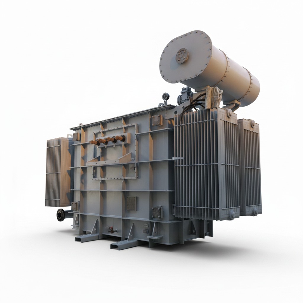 5000 kVA transformer wrapped in protective film before shipment